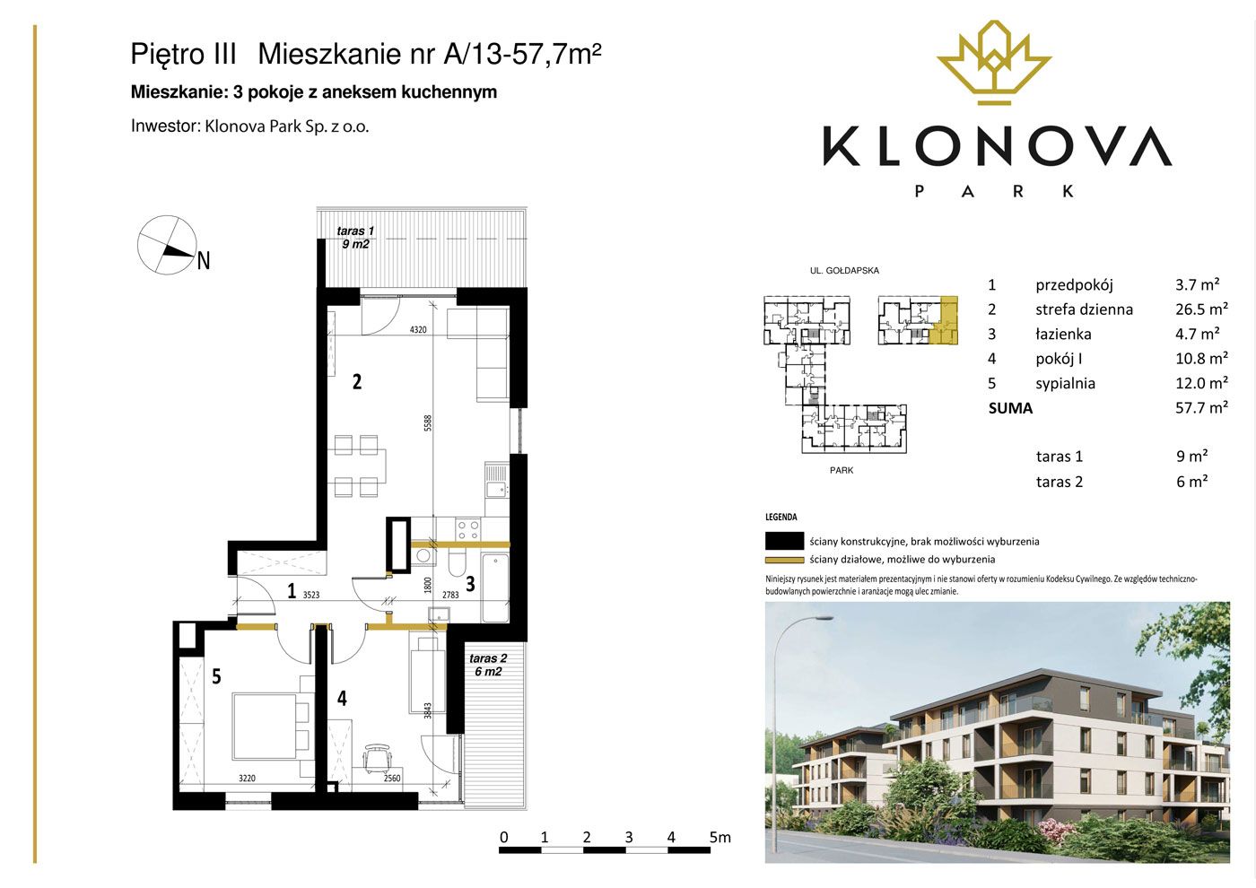 Apartamenty Klonova Park - Plan mieszkania A/13