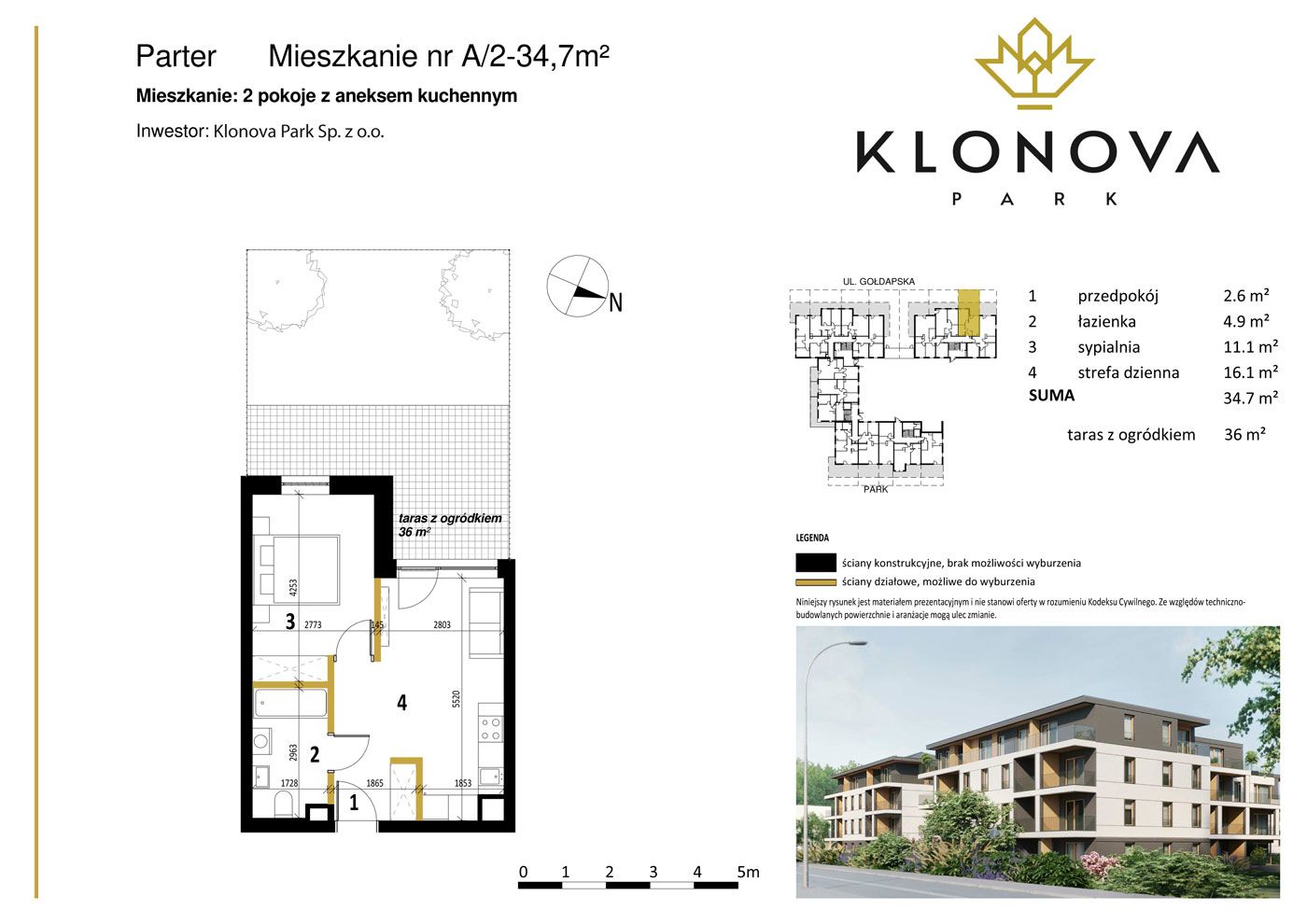 Apartamenty Klonova Park - Plan mieszkania A/2