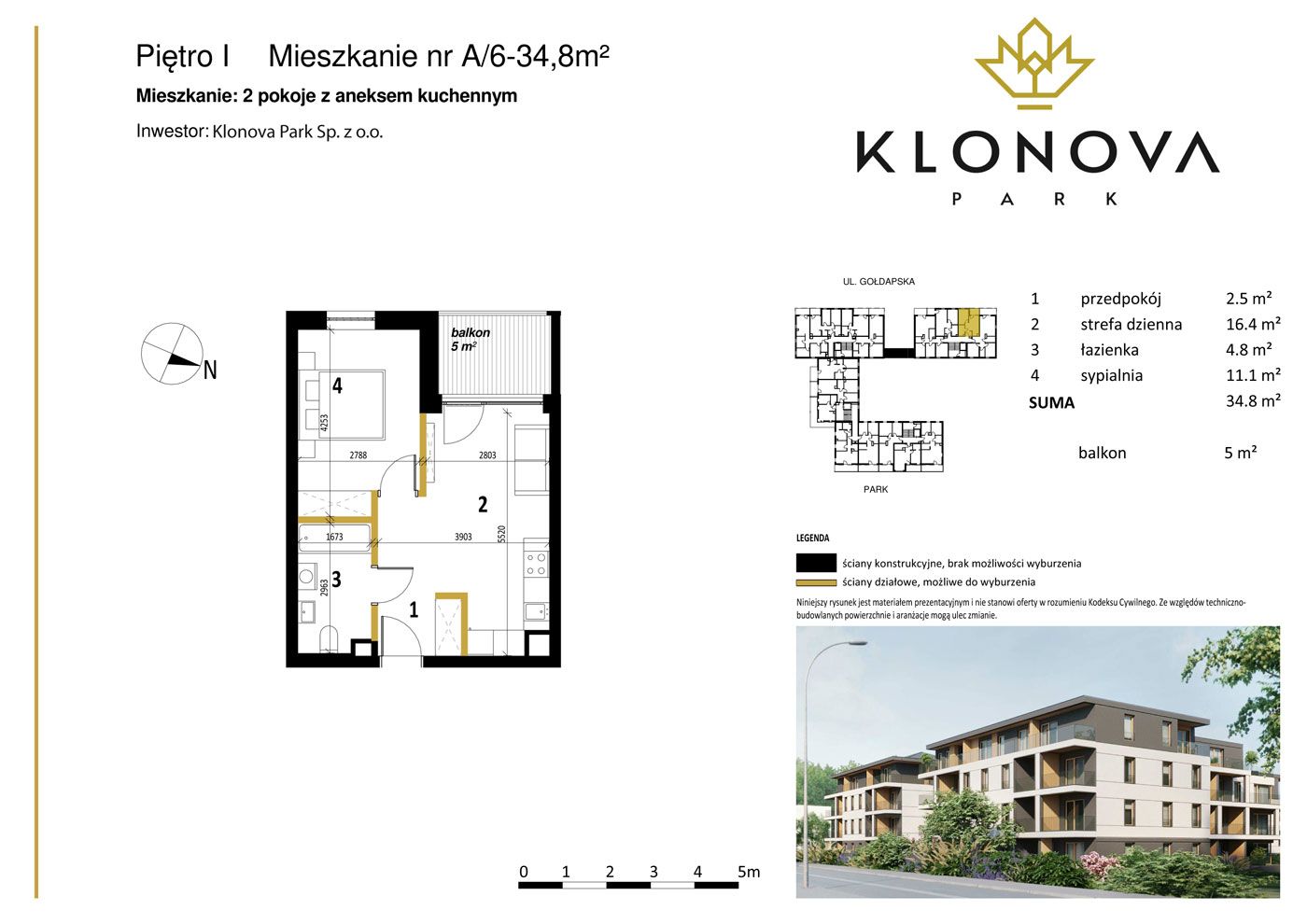 Apartamenty Klonova Park - Plan mieszkania A/6