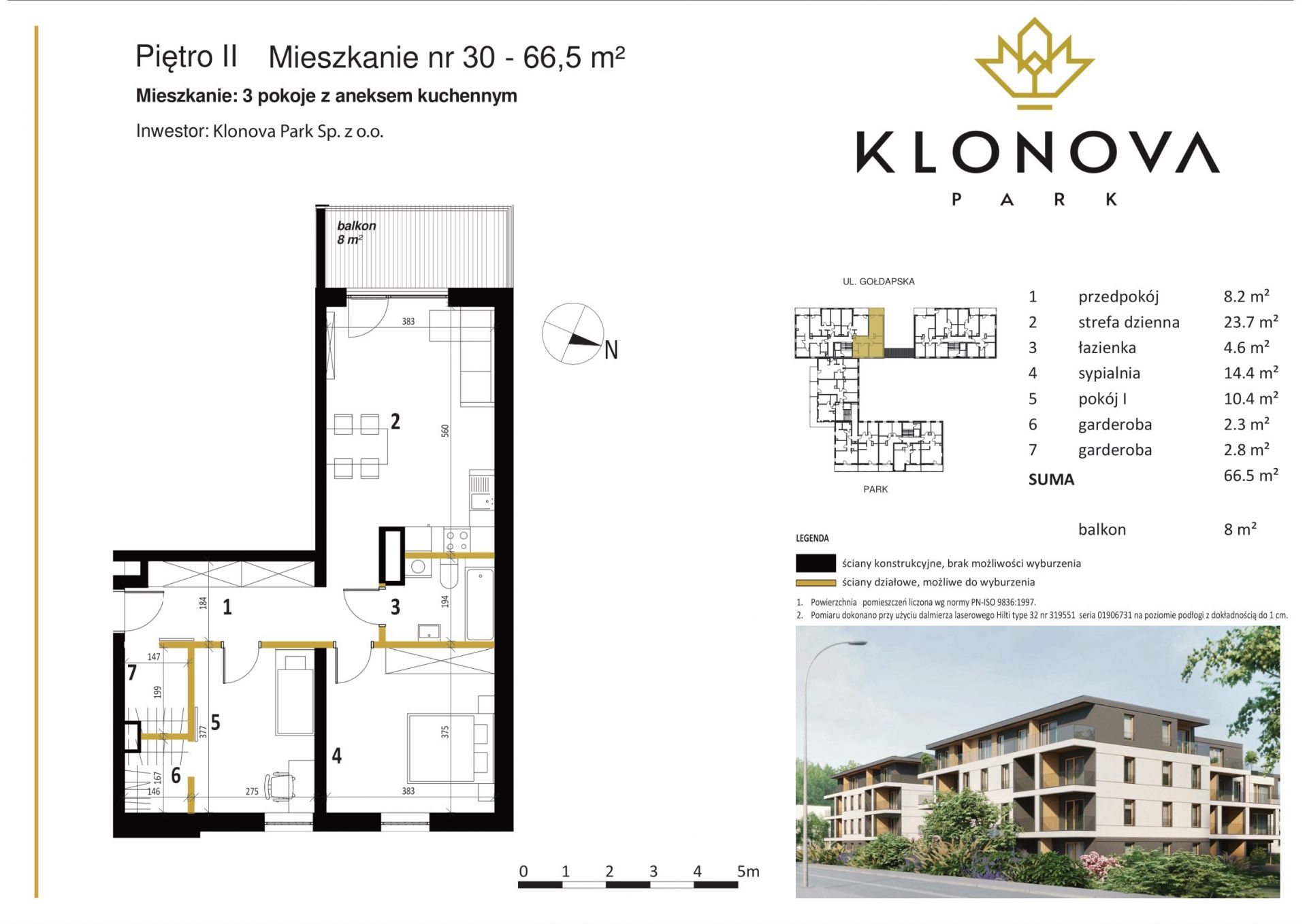 Apartamenty Klonova Park - Plan mieszkania 30 "pod klucz"