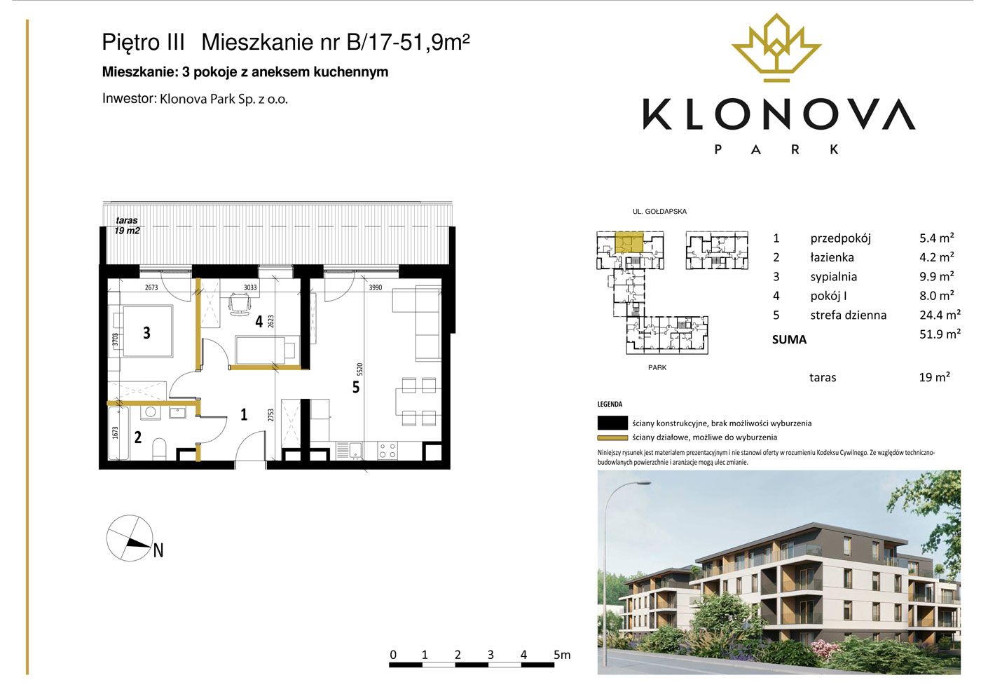 Apartamenty Klonova Park - Plan mieszkania B/17