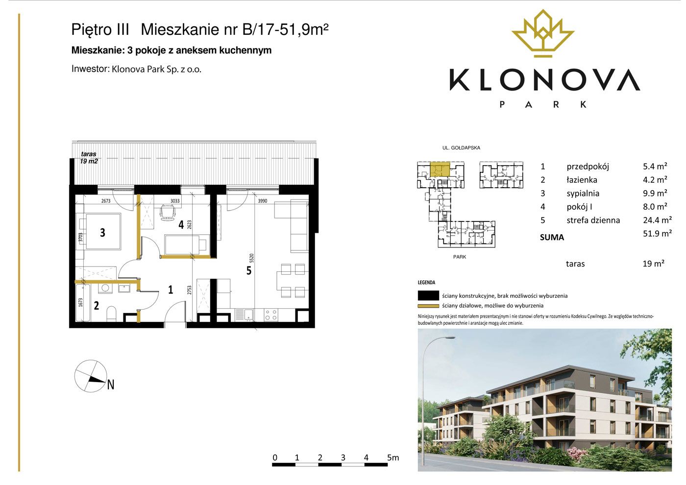 Apartamenty Klonova Park - Plan mieszkania B/17