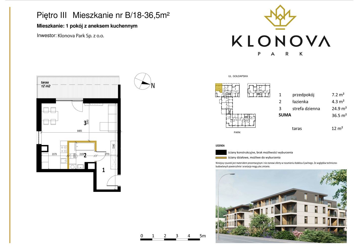 Apartamenty Klonova Park - Plan mieszkania B/18