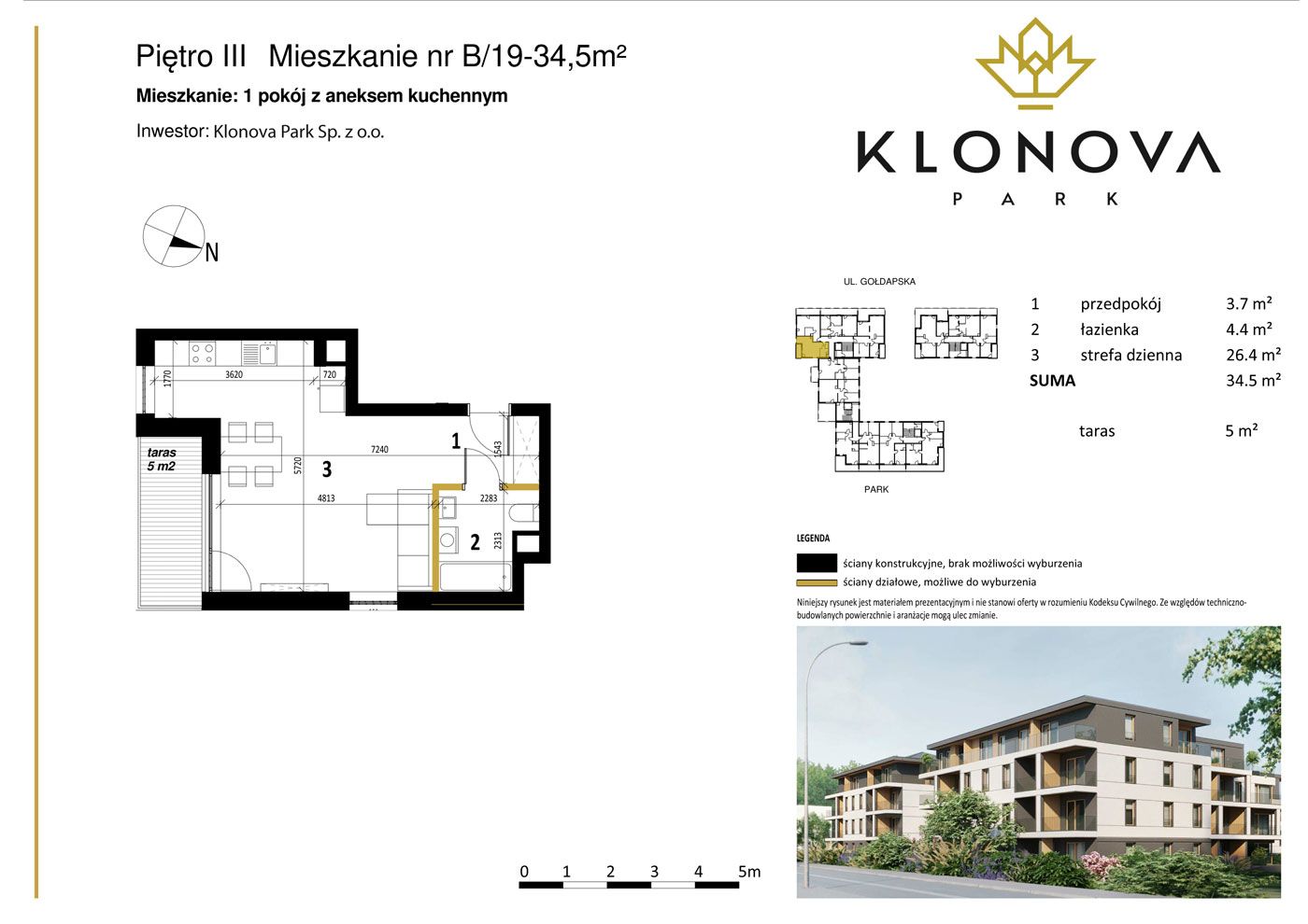 Apartamenty Klonova Park - Plan mieszkania B/19