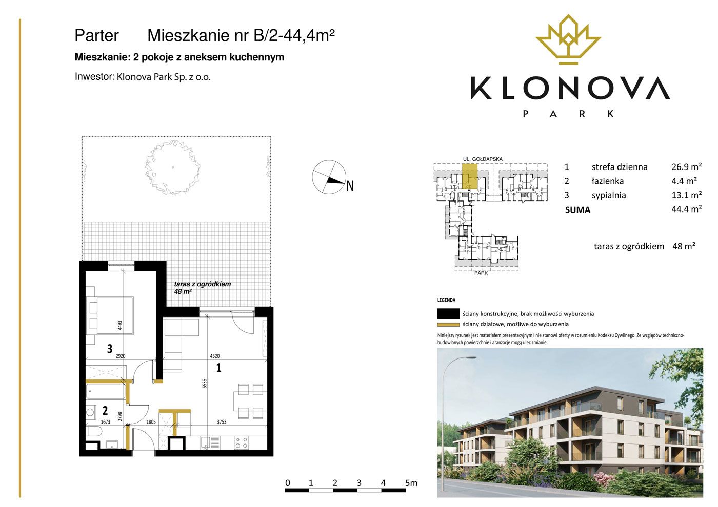 Apartamenty Klonova Park - Plan mieszkania B/2