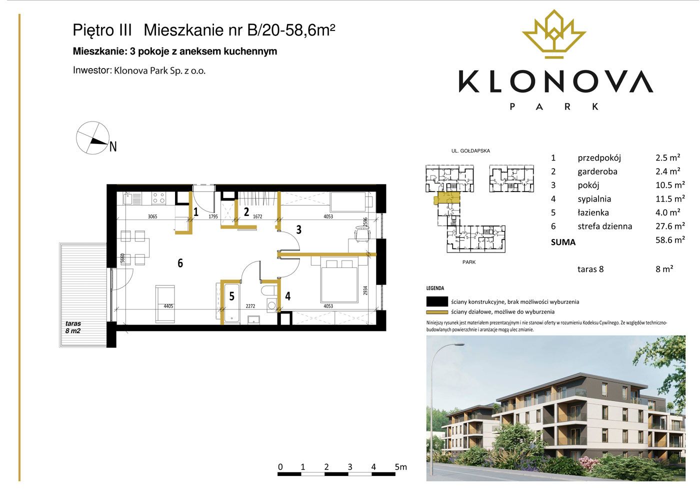 Apartamenty Klonova Park - Plan mieszkania B/20