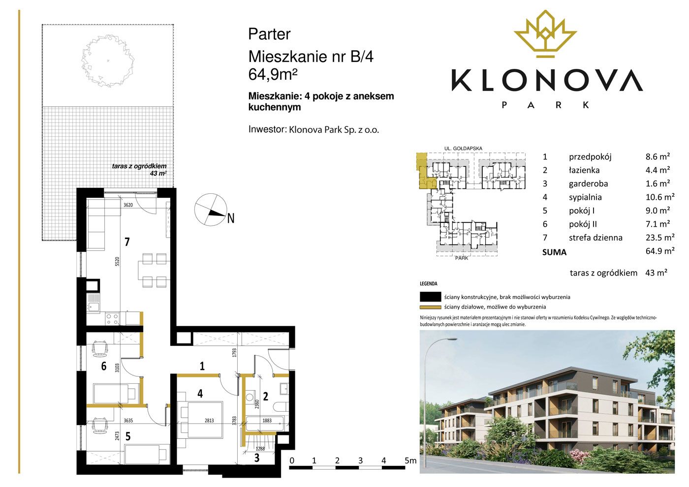 Apartamenty Klonova Park - Plan mieszkania B/4