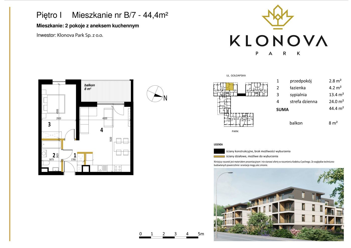 Apartamenty Klonova Park - Plan mieszkania B/7