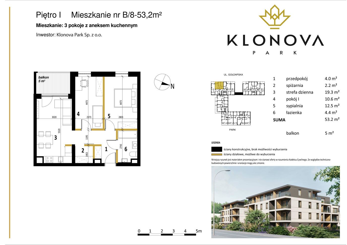 Apartamenty Klonova Park - Plan mieszkania B/8