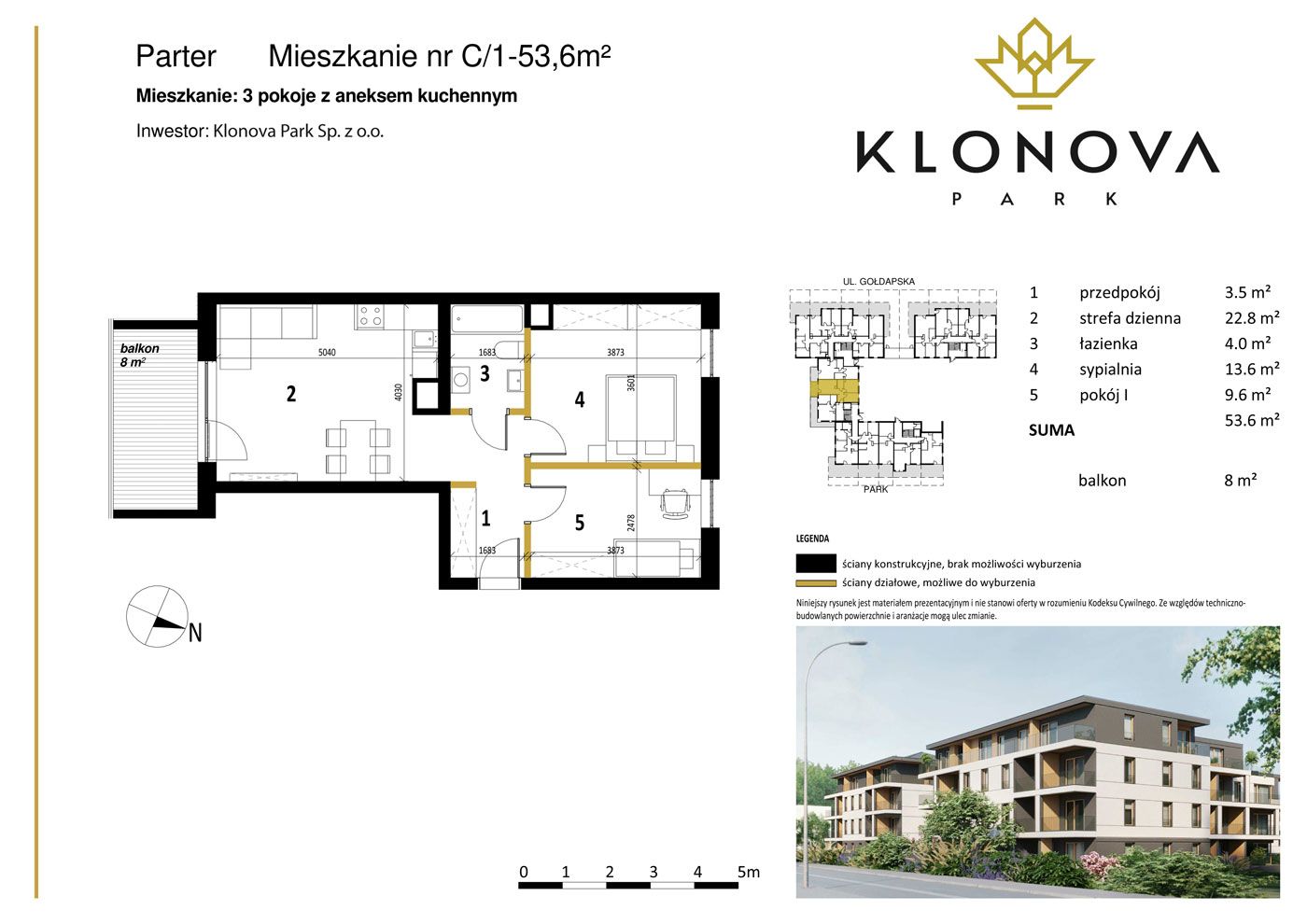 Apartamenty Klonova Park - Plan mieszkania C/1