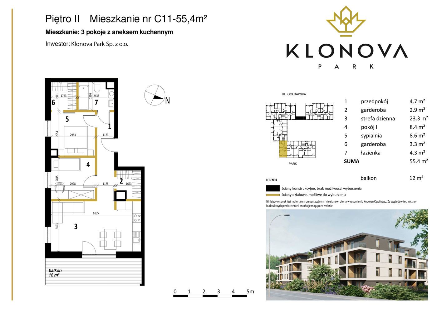 Apartamenty Klonova Park - Plan mieszkania C/11