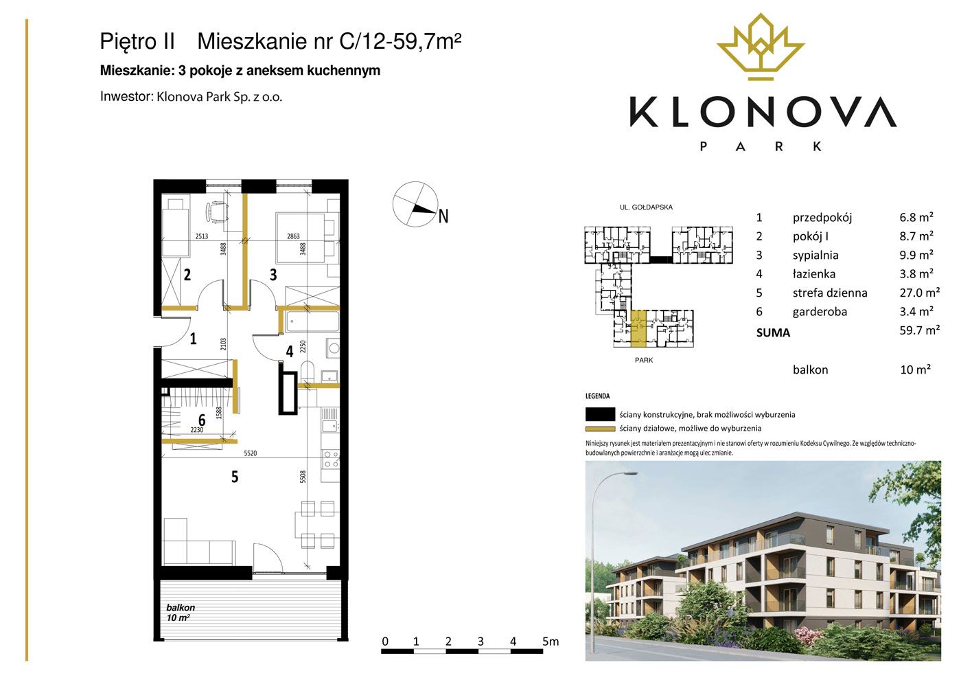 Apartamenty Klonova Park - Plan mieszkania C/12