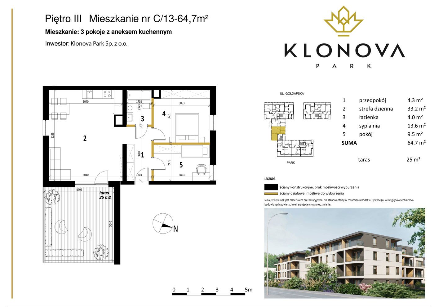 Apartamenty Klonova Park - Plan mieszkania C/13