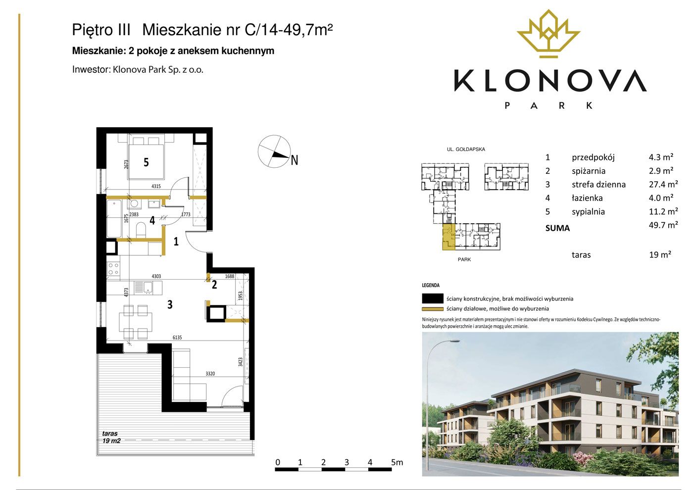 Apartamenty Klonova Park - Plan mieszkania C/14