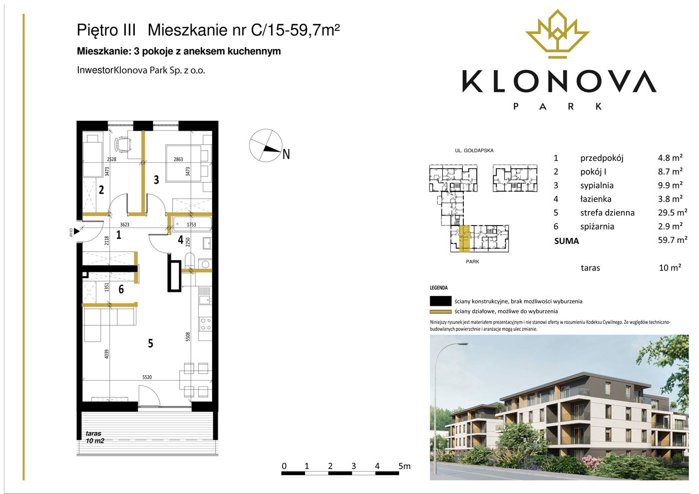 Apartamenty Klonova Park - Plan mieszkania C/15