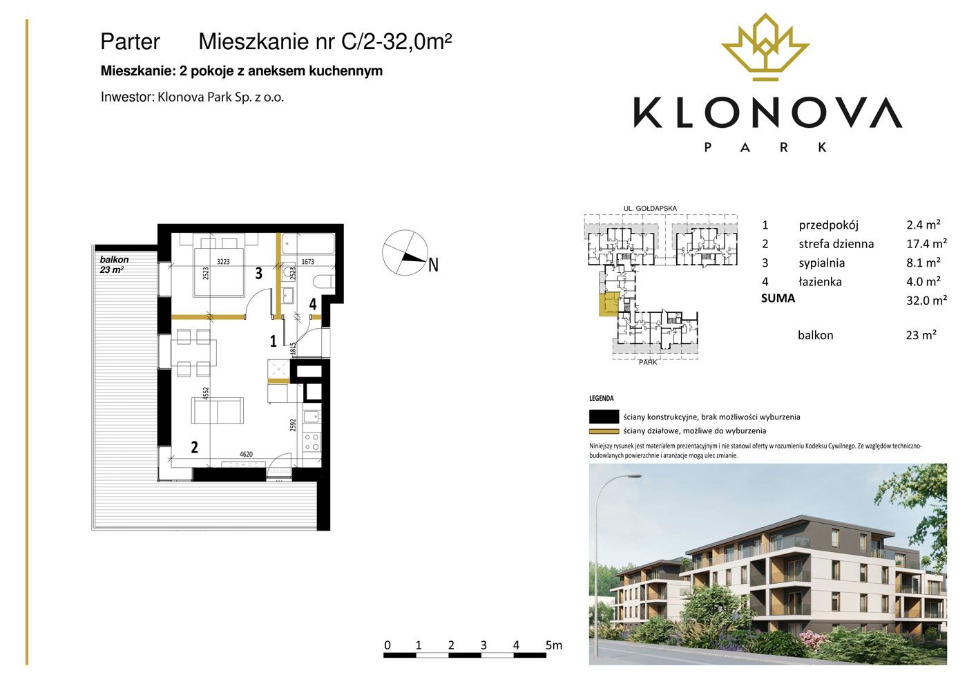 Apartamenty Klonova Park - Plan mieszkania C/2