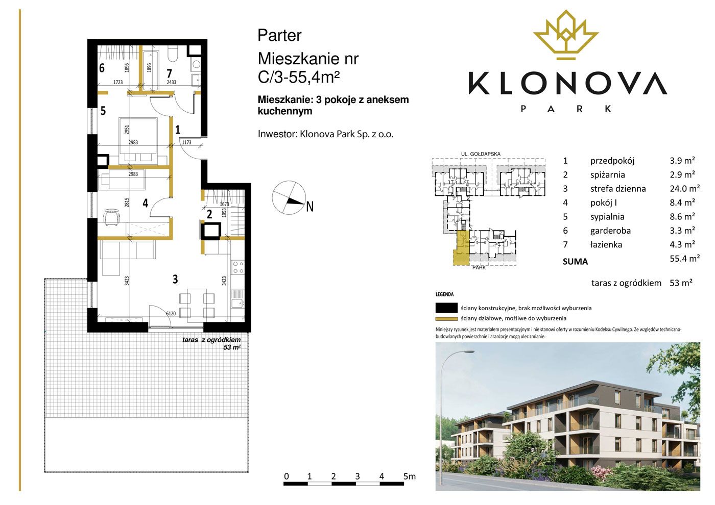 Apartamenty Klonova Park - Plan mieszkania C/3