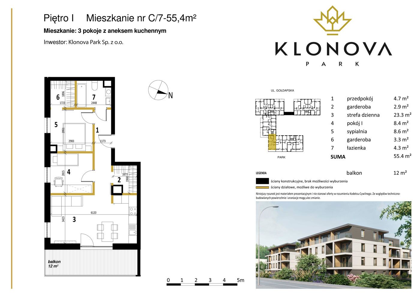 Apartamenty Klonova Park - Plan mieszkania C/7