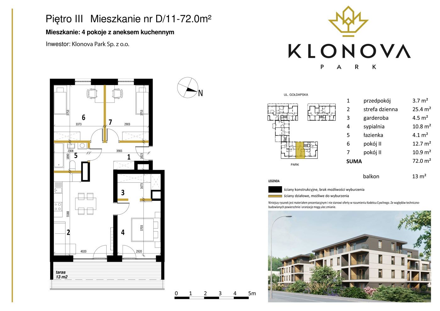 Apartamenty Klonova Park - Plan mieszkania D/11