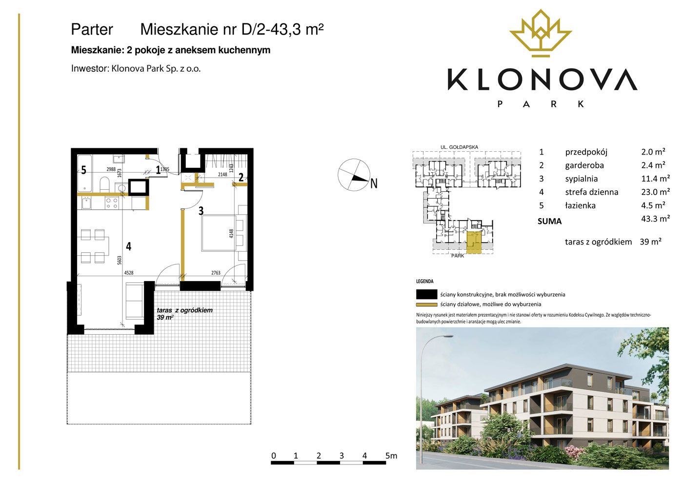 Apartamenty Klonova Park - Plan mieszkania D/2