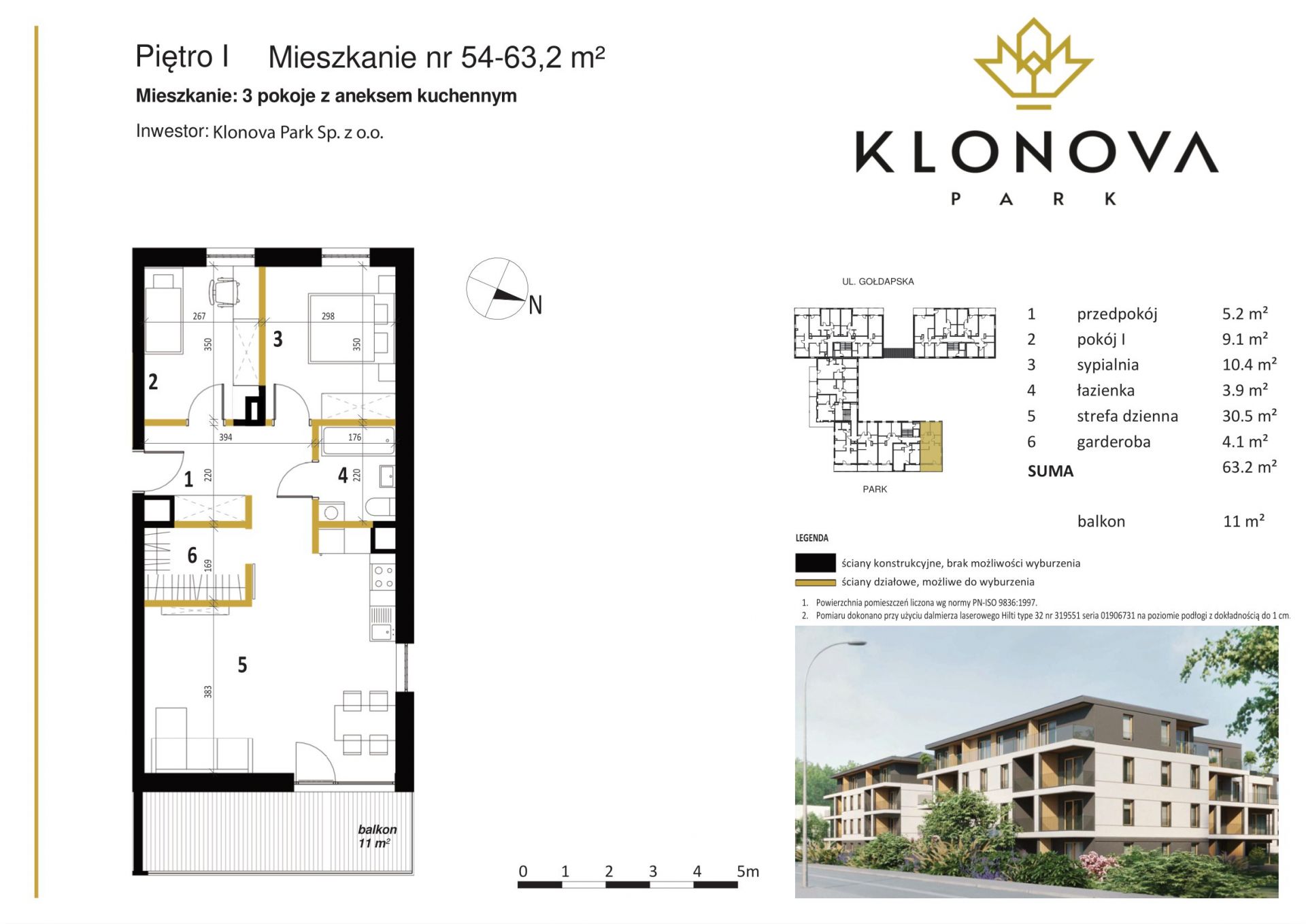 Apartamenty Klonova Park - Plan mieszkania 54