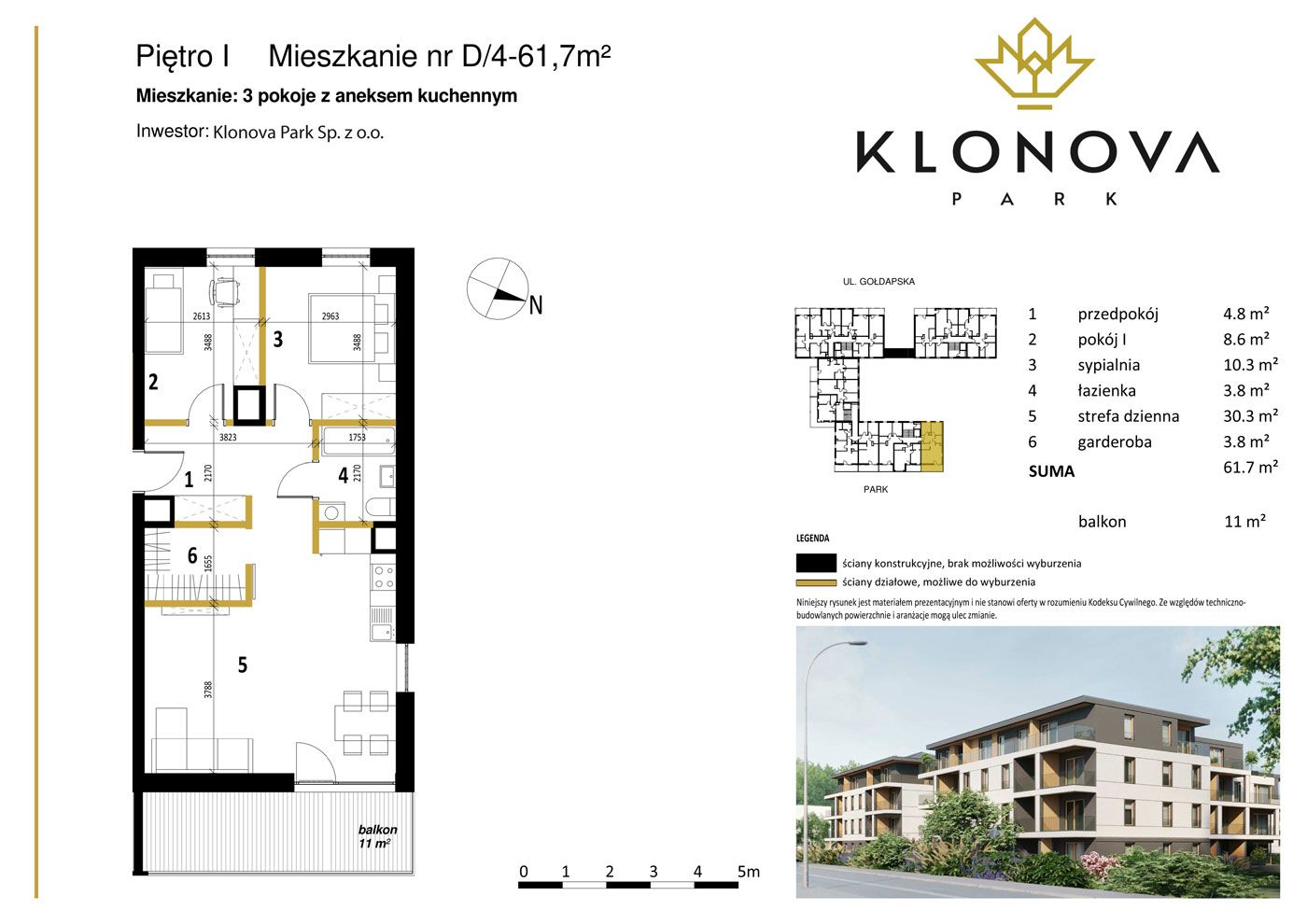 Apartamenty Klonova Park - Plan mieszkania D/4