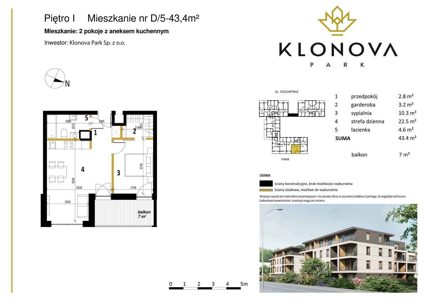 Apartamenty Klonova Park - Plan mieszkania D/5