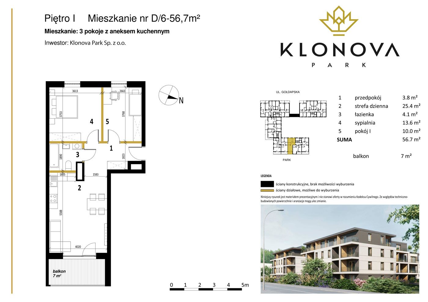 Apartamenty Klonova Park - Plan mieszkania D/6