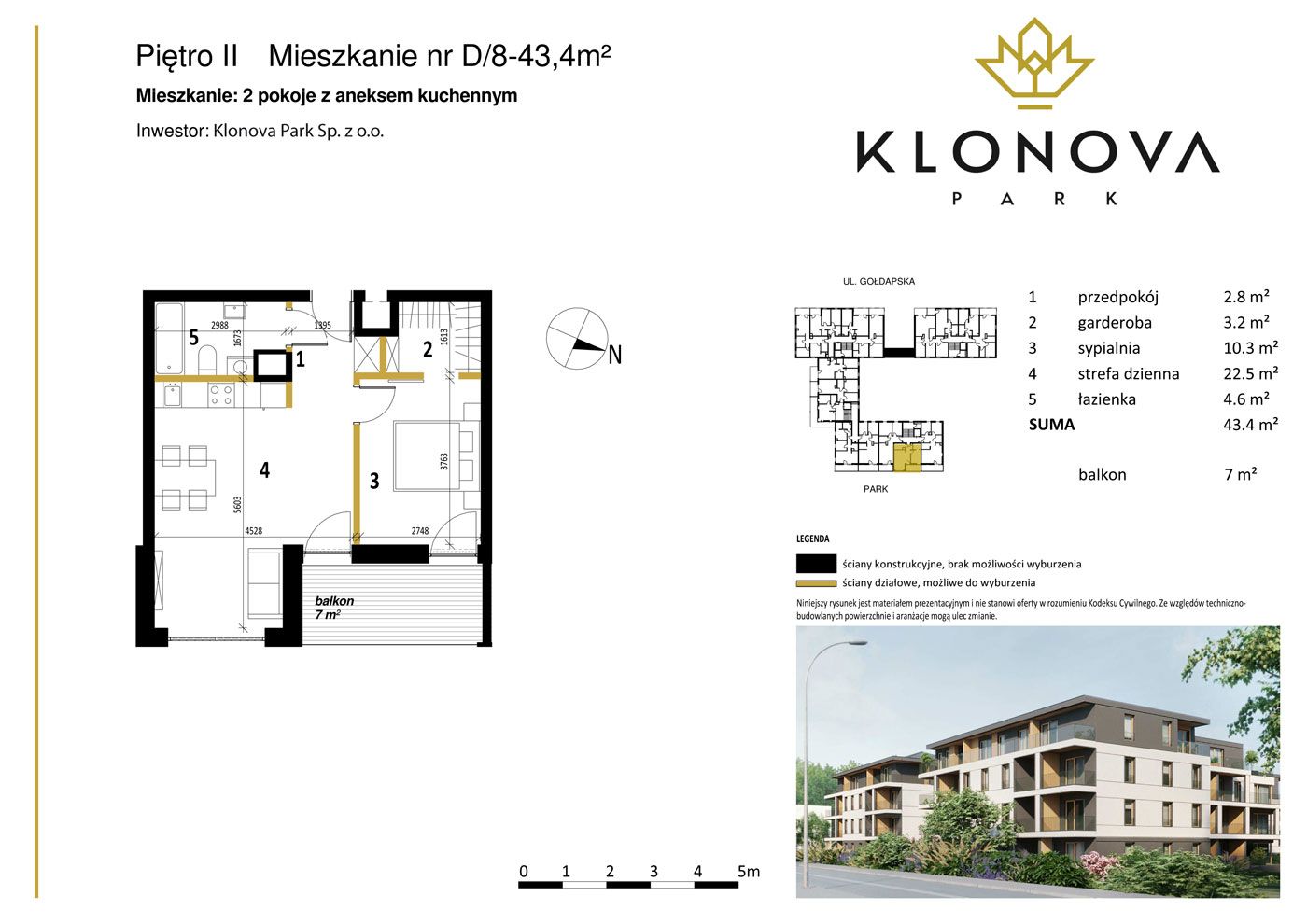 Apartamenty Klonova Park - Plan mieszkania D/8